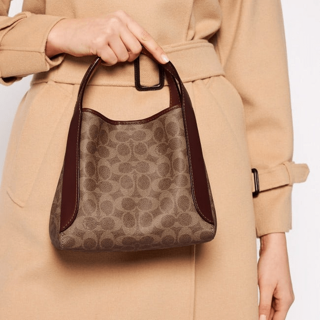 Túi Coach Hadley Signature Shoulder Hobo Bag 79251 B4NQ4 - Ảnh 4