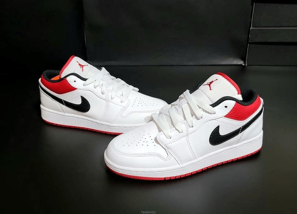 Giày Nike Air Jordan 1 Low GS 'White Gym Red' 553560-118 - Ảnh 5