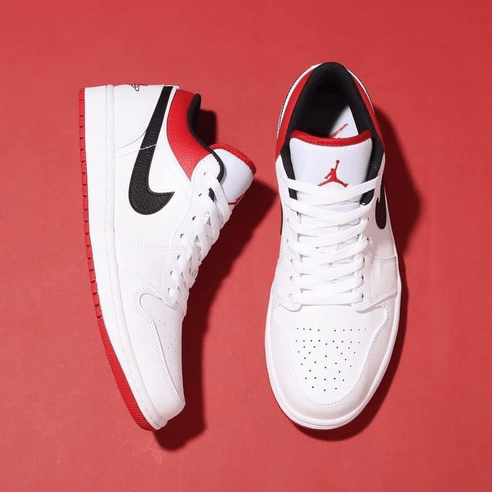 Giày Nike Air Jordan 1 Low GS 'White Gym Red' 553560-118 - Ảnh 4