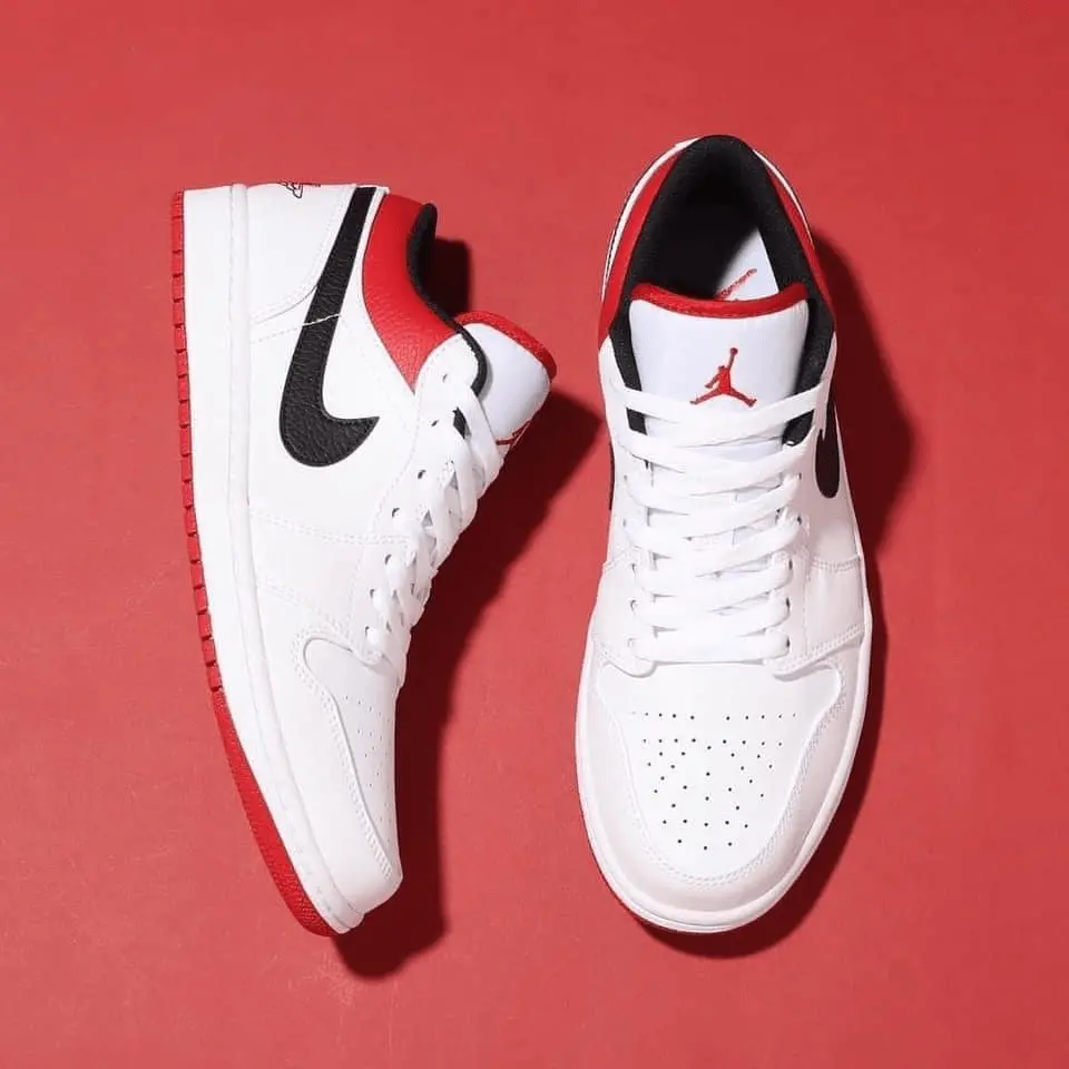 Giày Nike Air Jordan 1 Low GS 'White Gym Red' 553560-118 - Ảnh 4