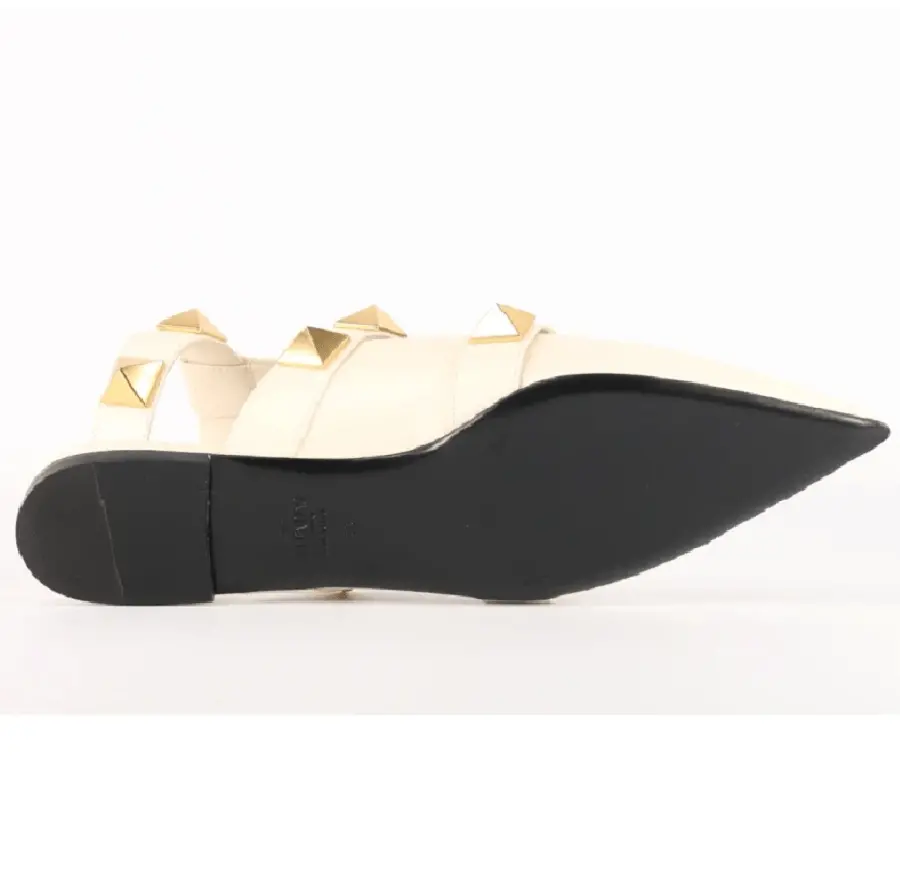 Giày Valentino Roman Stud Ballerina 'White Gold' VW0S0BY5ZWMI16 - Ảnh 5