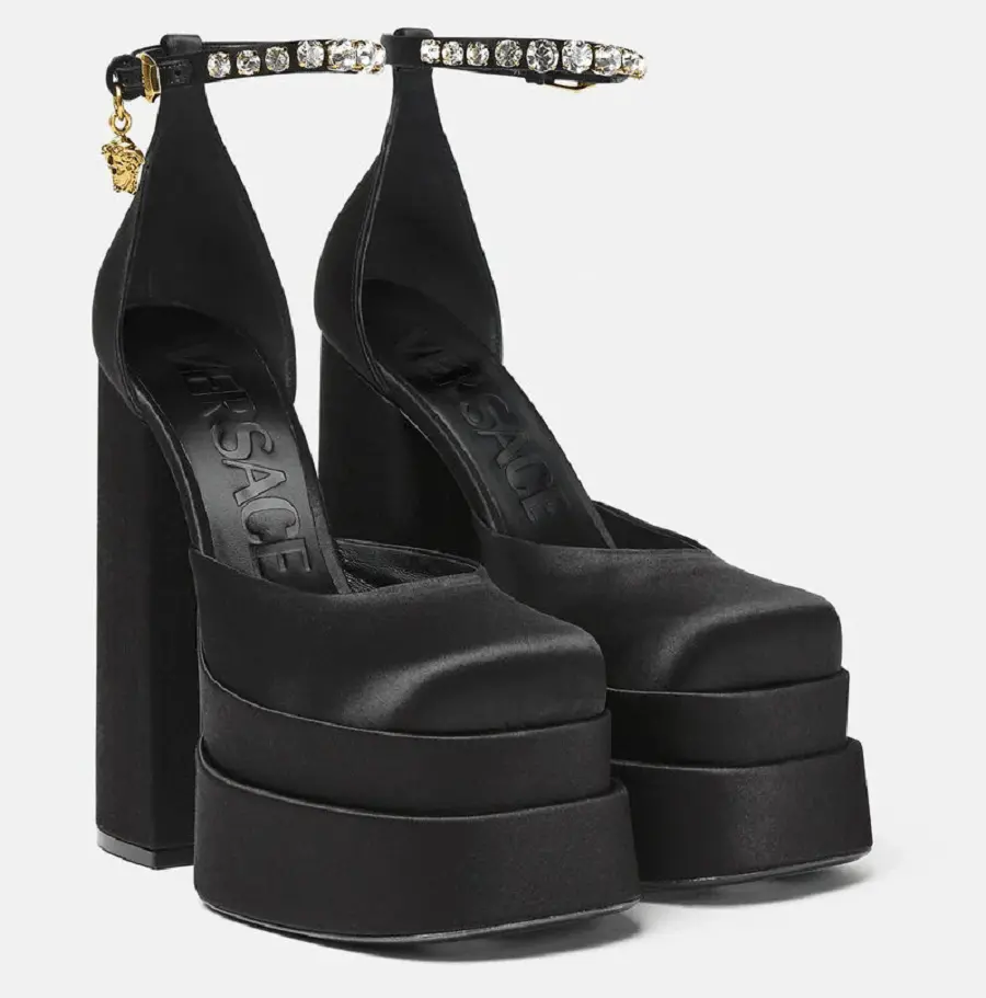 Giày Versace Medusa Aevitas Platform Pumps 1002005-DRA67-1B00V - Ảnh 4