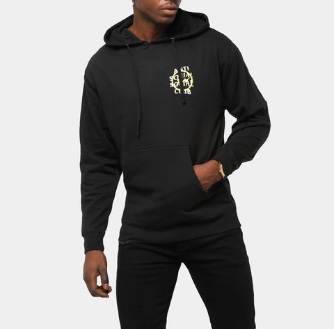Áo Anti Social Social Club x Fragment Yellow Bolt Hoodie Black ASSC-XFYBHBK - Ảnh 2
