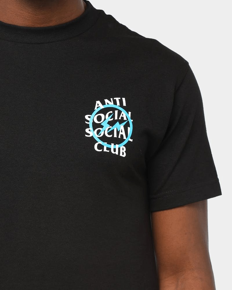 Áo Anti Social Social Club x Fragment Blue Bolt Tee Black ASSC-XFBBTBK - Ảnh 2