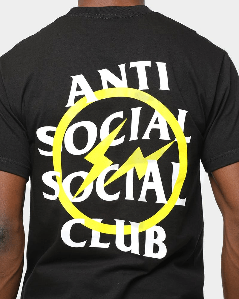 Áo Anti Social Social Club x Fragment Yellow Bolt Tee Black ASSC-XFYBTBK - Ảnh 4