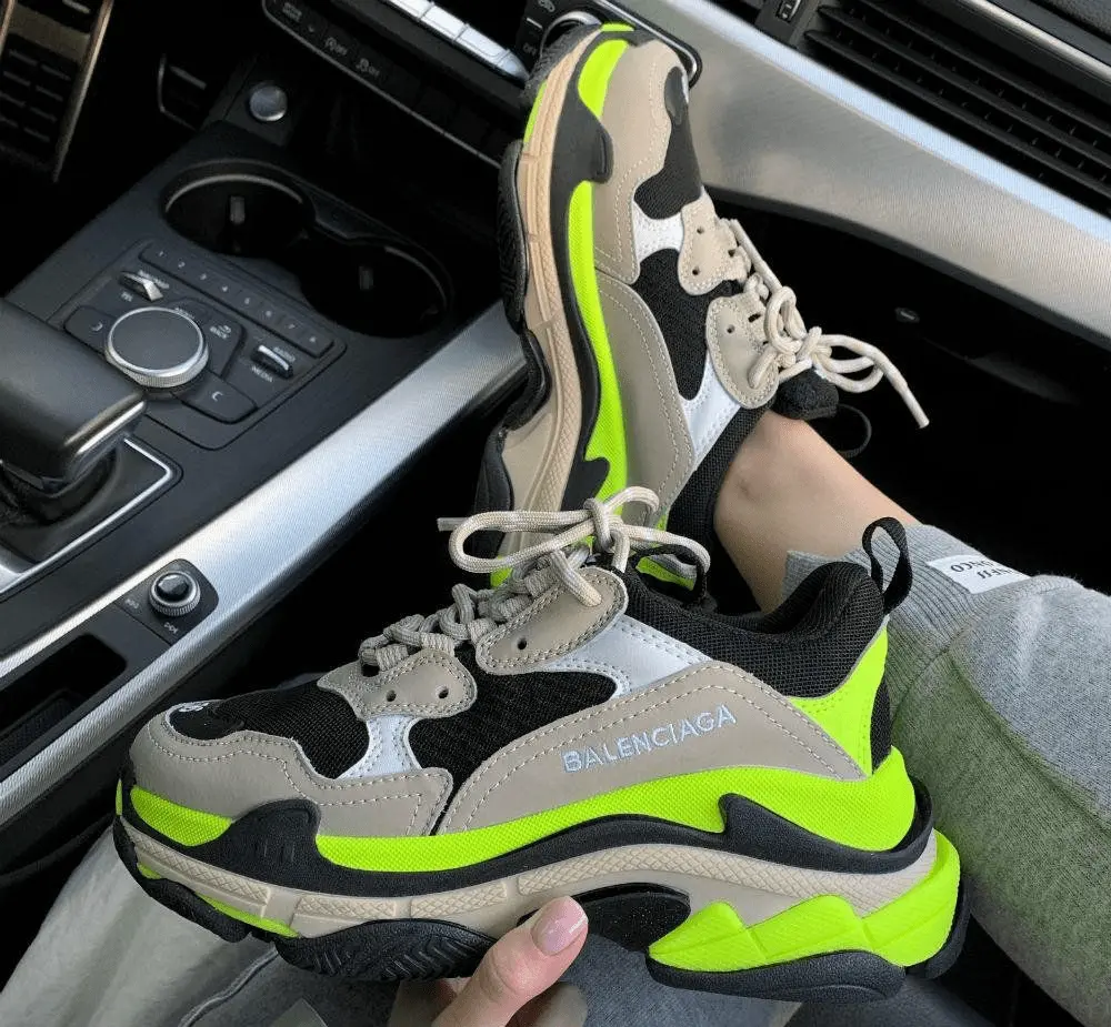 Alternative view of Giày Balenciaga Triple S Trainer Grey Yellow Fluo 524039 W09OH 1293