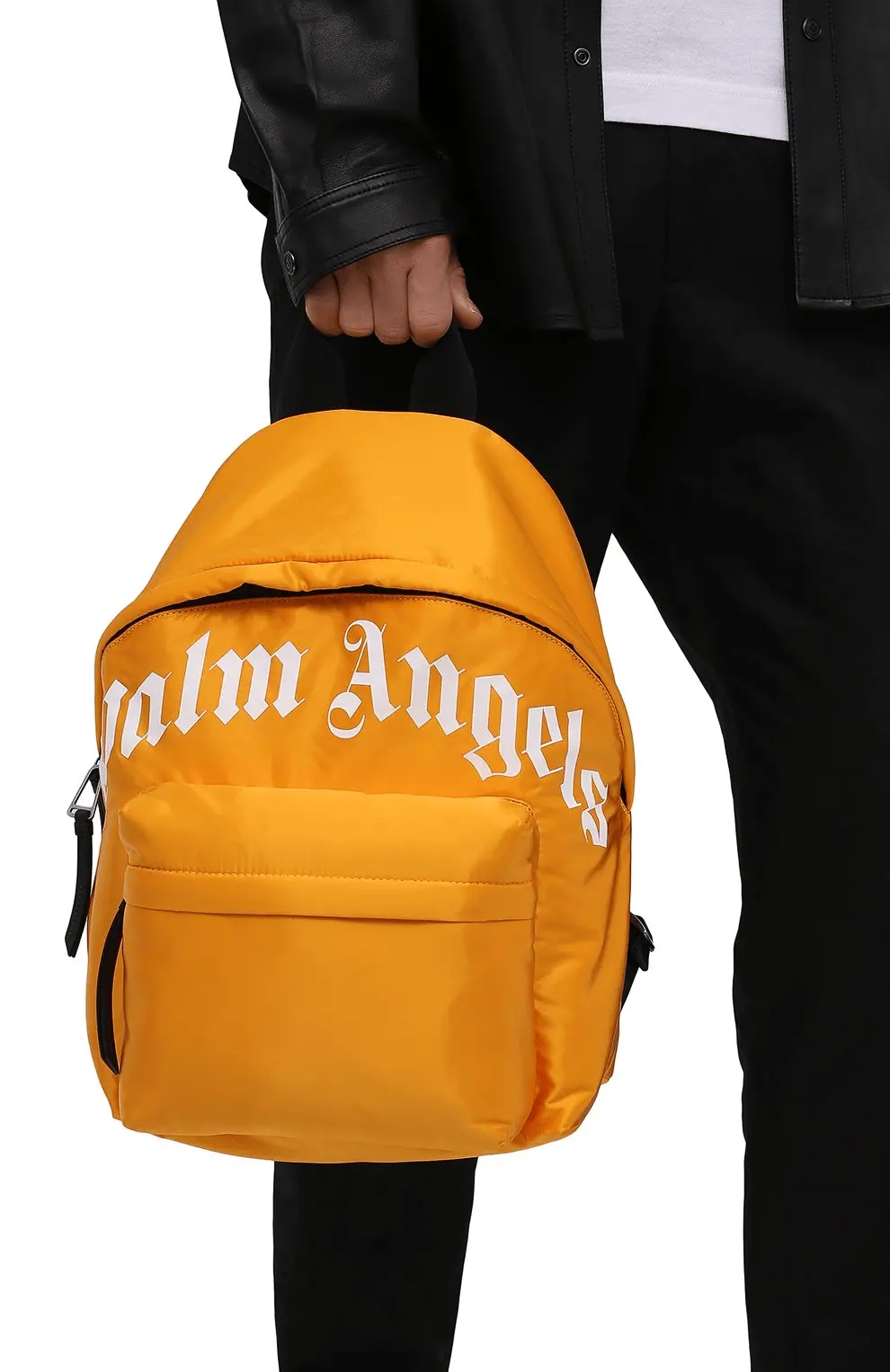 Alternative view of Túi Palm Angels Curved Logo Yellow Nylon Backpack PMNB012F21LEA0011801