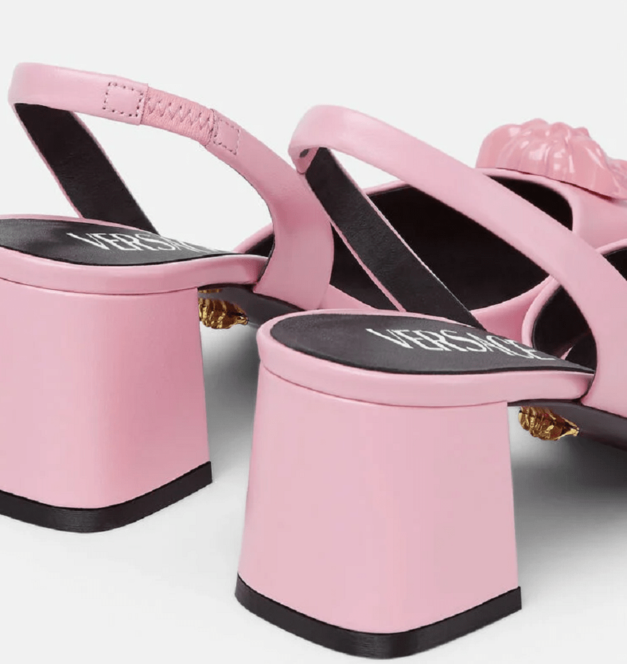 Giày Versace La Medusa Leather Sling-back Pumps 1003138-DVT2P-1P650 - Ảnh 2