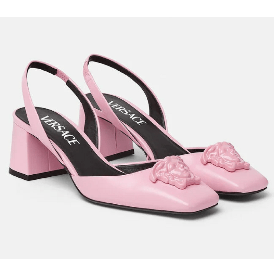 Giày Versace La Medusa Leather Sling-back Pumps 1003138-DVT2P-1P650 - Ảnh 3