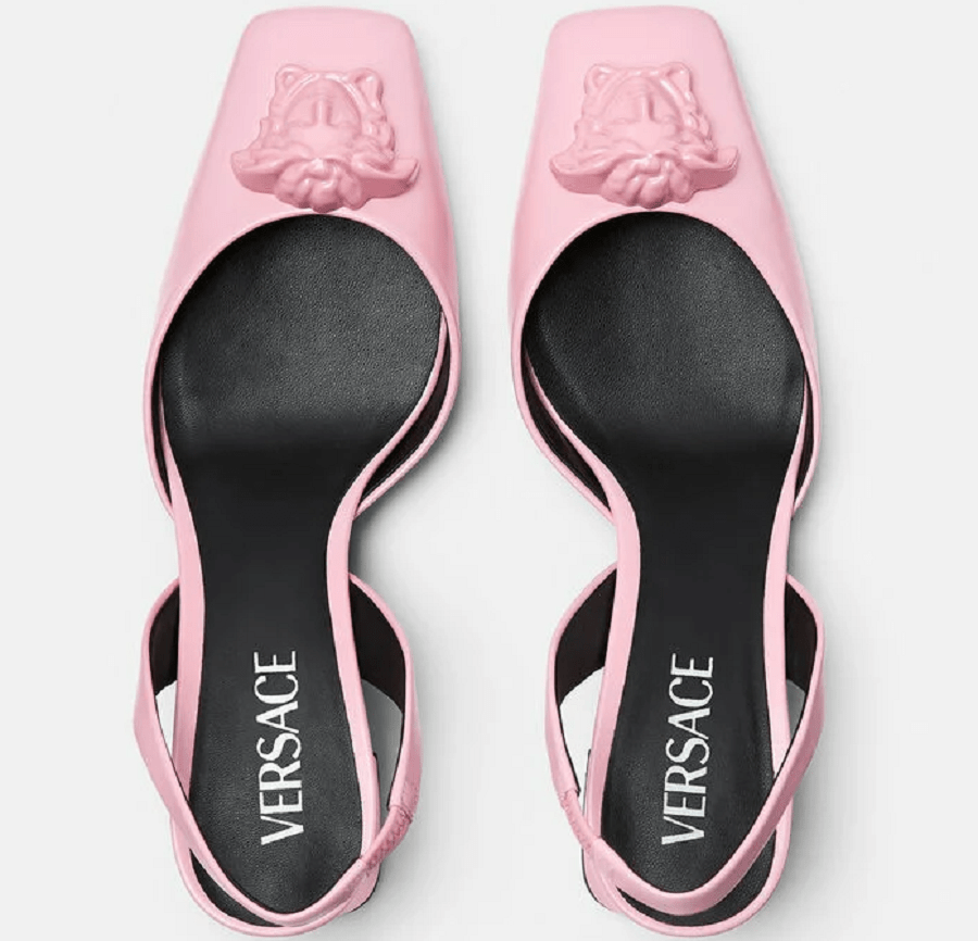 Giày Versace La Medusa Leather Sling-back Pumps 1003138-DVT2P-1P650 - Ảnh 4