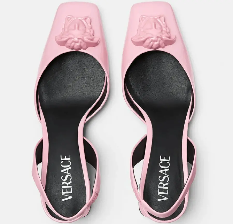 Giày Versace La Medusa Leather Sling-back Pumps 1003138-DVT2P-1P650 - Ảnh 4