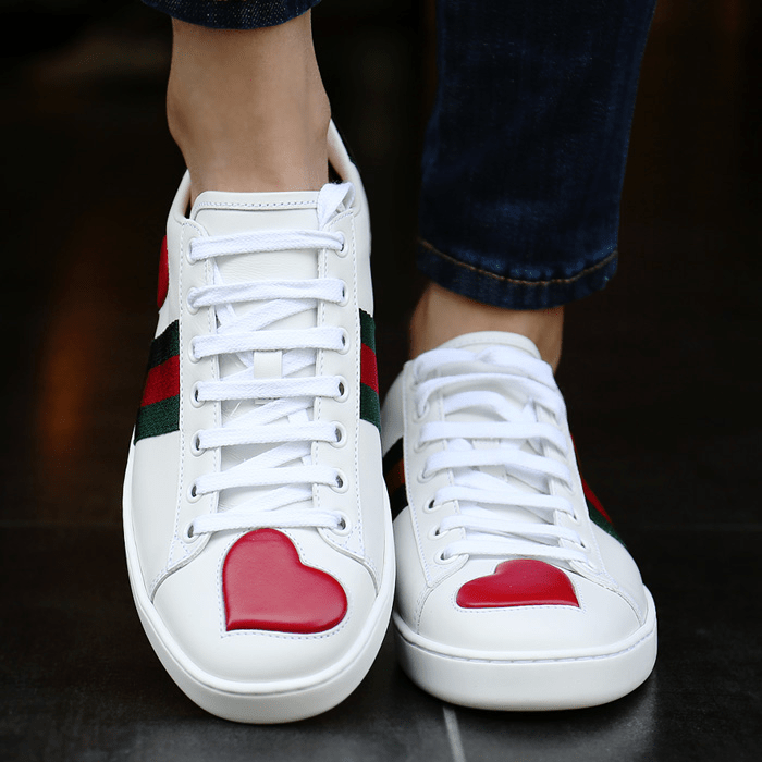 Giày Gucci Wmns Ace Low 'Heart' 435638-A38M0-9074 - Ảnh 5