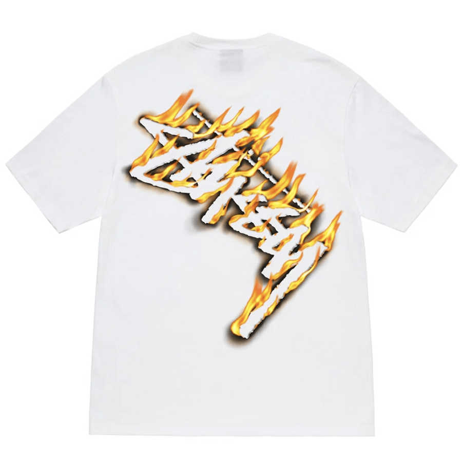 Áo Stussy Burning Stock T-shirt 'White'