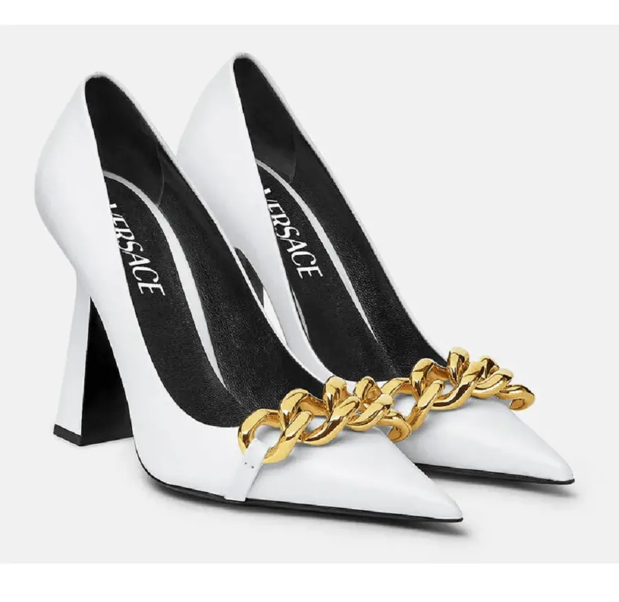 Giày Versace Medusa Chain Pumps 1003733-DVT2P-1W00V - Ảnh 3