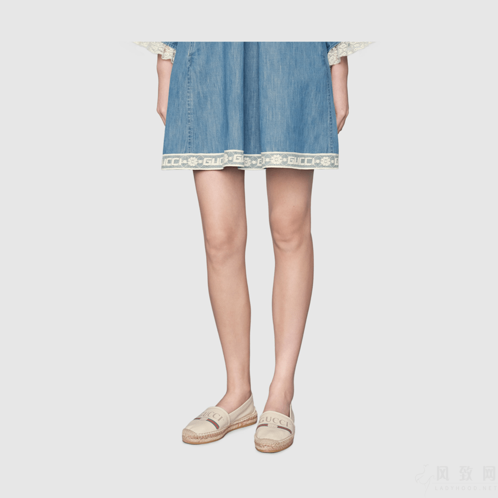 Giày Gucci Wmns Logo Canvas Espadrilles 'Off White' 525882-9SJ10-9074 - Ảnh 5