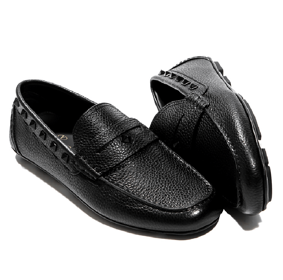 Giày Valentino Black Rockstud Peniva Driving Loafers RY2S0B75-WVG-0NO - Ảnh 4