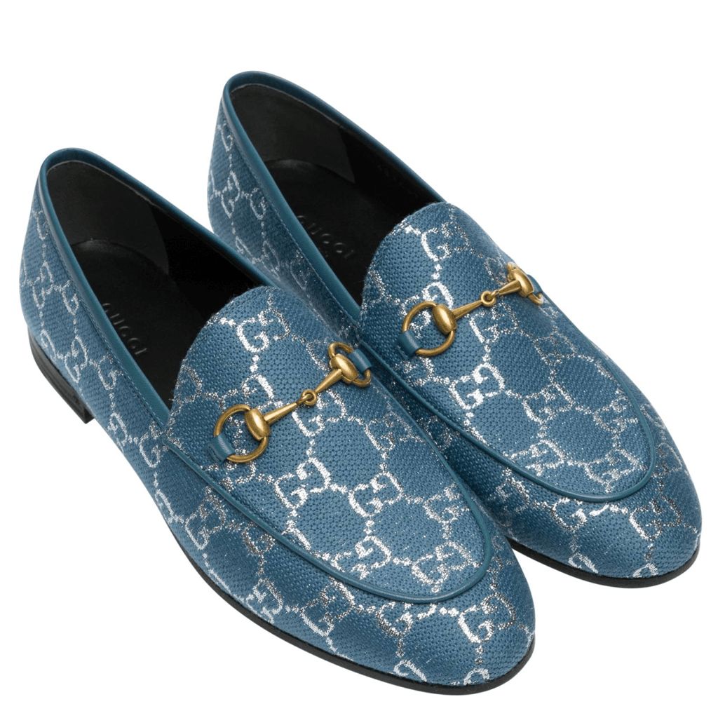 Giày Gucci Mocassini Jordaan GG Blue 431467-2C820-4691 - Ảnh 5