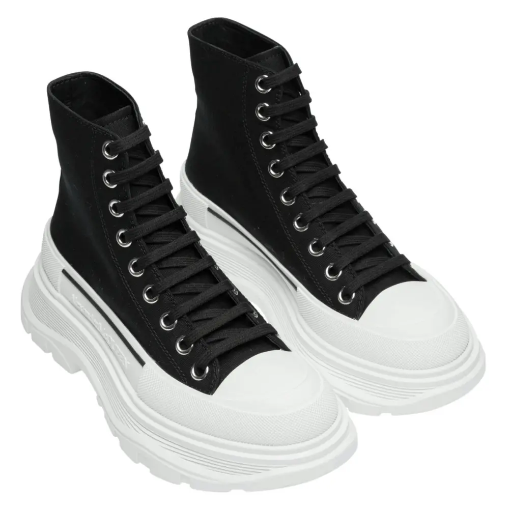 Giày Alexander McQueen Wmns Tread Slick Boots 'Black White' 611706-W4L32-1070 - Ảnh 4