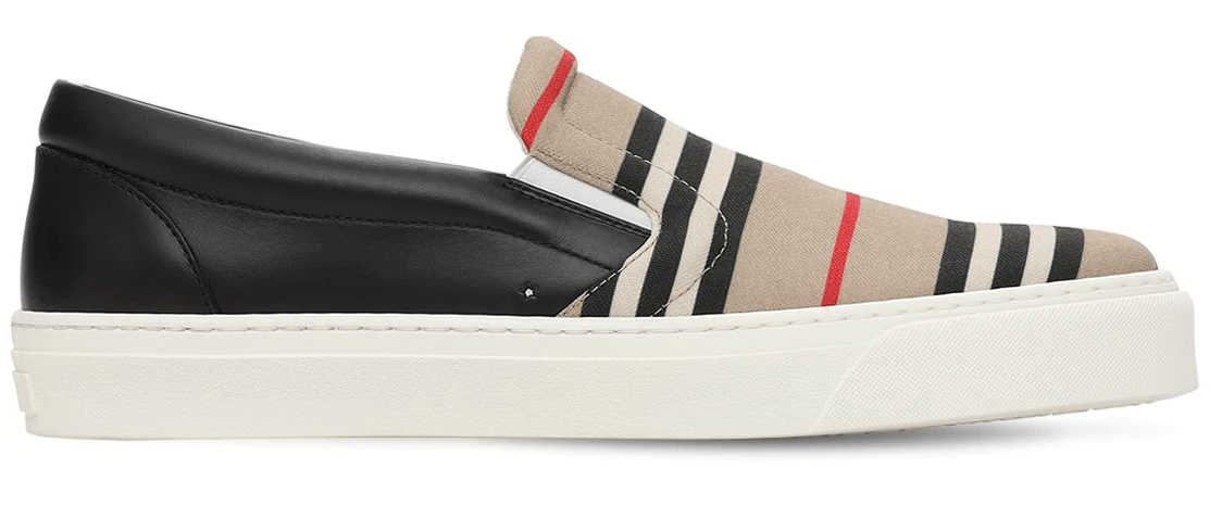 Giày Burberry Beige & Black Icon Stripe Thompson 80372761