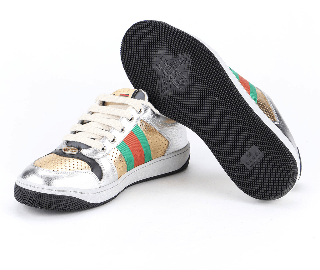 Giày Gucci Wmns Screener 'Silver Gold' 627833-1TR20-8162 - Ảnh 3