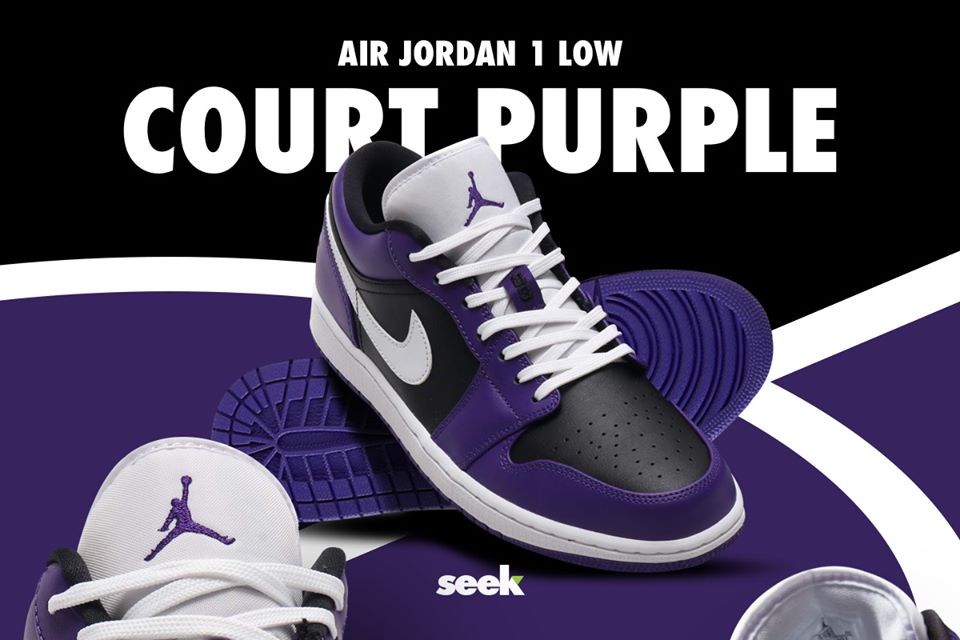 Giày Nike Air Jordan 1 Low GS "Purple Black" 553560-501 - Ảnh 7