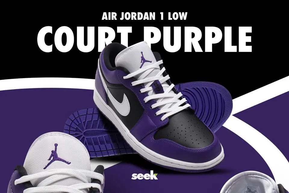 Giày Nike Air Jordan 1 Low 'Purple Black' 553558-501 - Ảnh 6