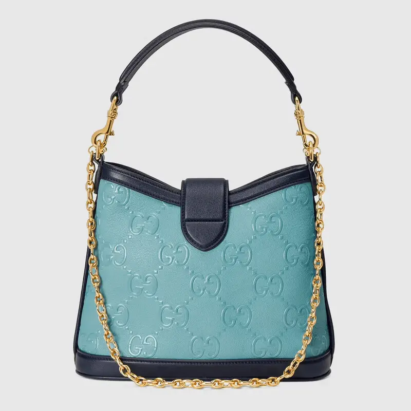 Túi Gucci Small GG Shoulder Blue Leather 675788-UD9AX-4967 - Ảnh 3