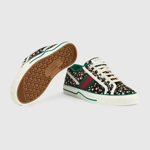 Alternative view of Giày Gucci x Liberty of London Wmns Tennis 1977 'Floral - Black' 606110-2IC10-1085