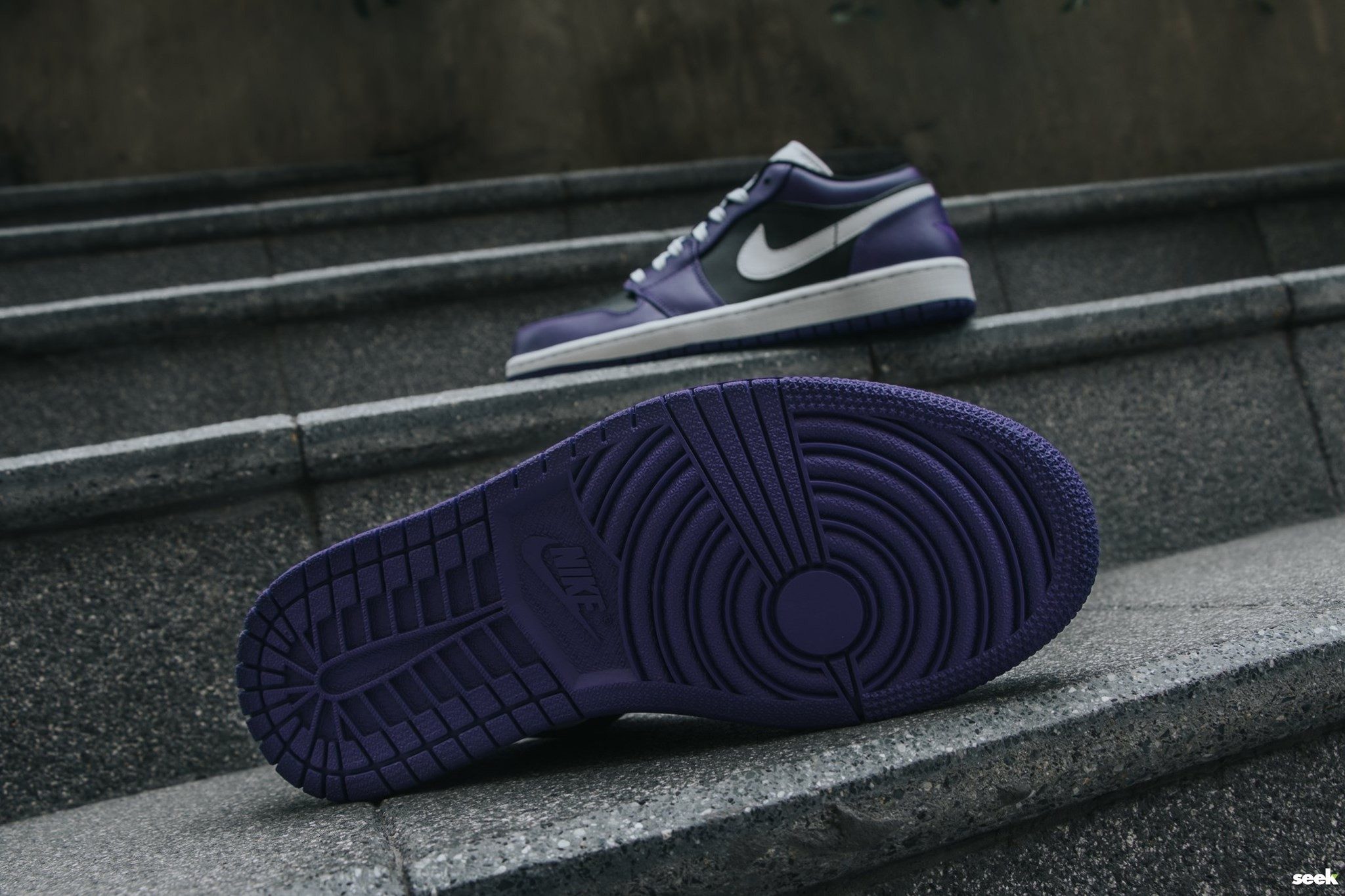 Giày Nike Air Jordan 1 Low 'Purple Black' 553558-501 - Ảnh 5