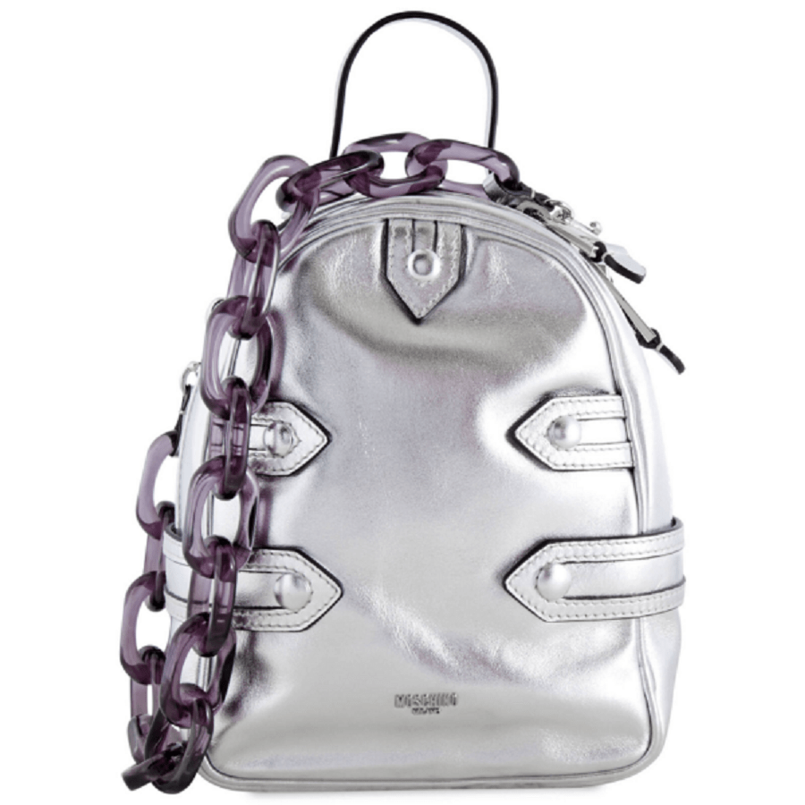 Balo Moschino Ladies Backpack ‘Silver’ 76358011610