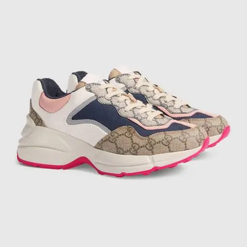 Alternative view of Giày Gucci Wmns GG Rhyton 'Beige White Pink' 620185 99WF0 4371