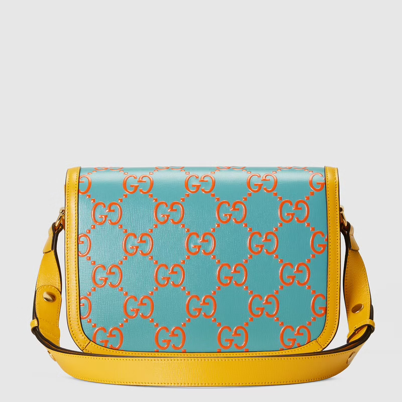 Túi Gucci Horsebit 1955 Small Blue And Yellow Leather 602204-UGMBG-4282 - Ảnh 3