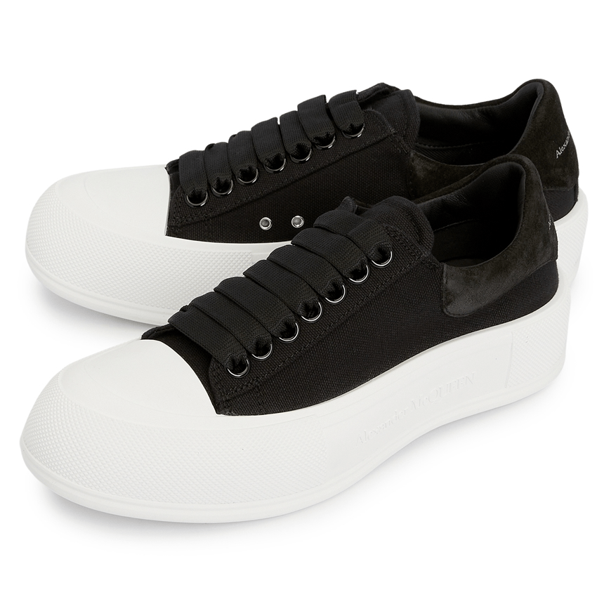 Giày Alexander Mcqueen Deck Plimsol 'Black' 697120-W4MV7-1070 - Ảnh 4
