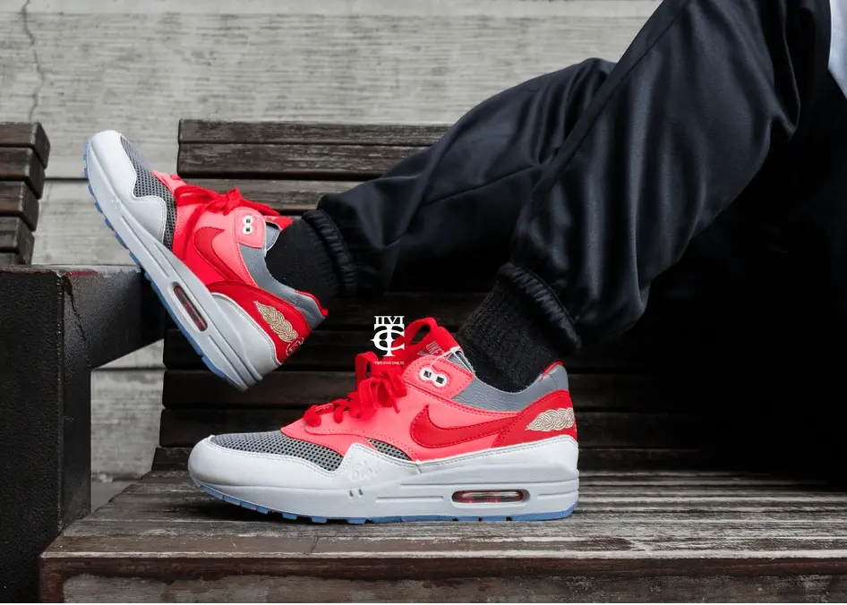 Giày Nike CLOT x Air Max 1 'Kiss Of Death - Solar Red' DD1870-600 - Ảnh 6
