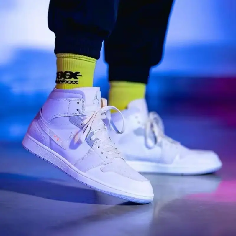 Giày Nike Air Jordan 1 Mid SE Craft Inside Out 'White Grey' DQ3726-100 - Ảnh 5