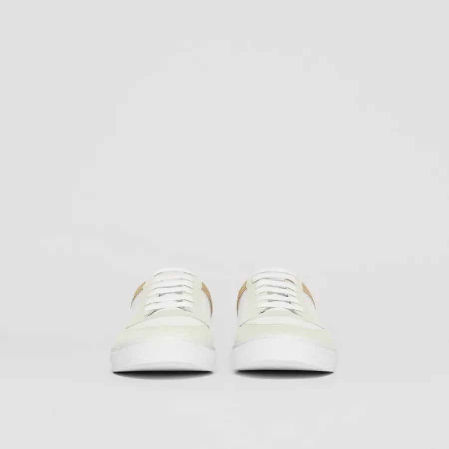 Giày Burberry Suede And House Check 'Optic White' 80241251 - Ảnh 5