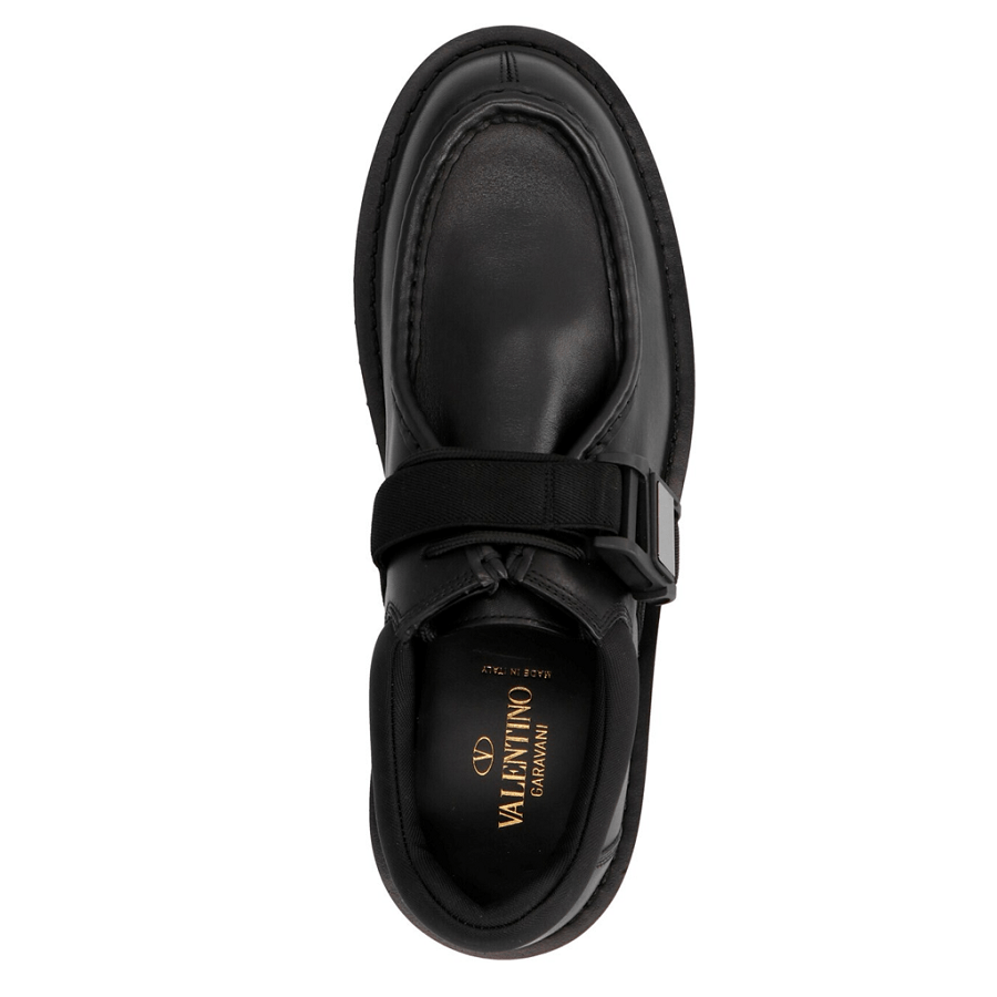Giày Valentino Calfskin Derby VLTN Buckle Black UY0S0D89YBH0NO - Ảnh 3