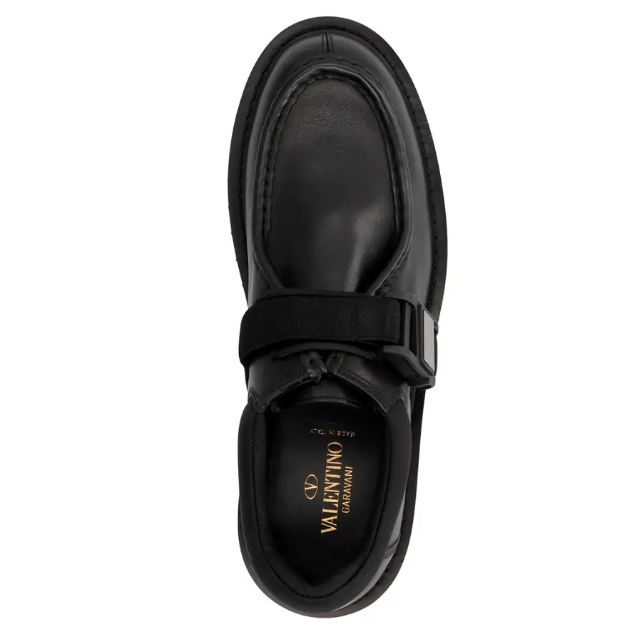 Giày Valentino Calfskin Derby VLTN Buckle Black UY0S0D89YBH0NO - Ảnh 3