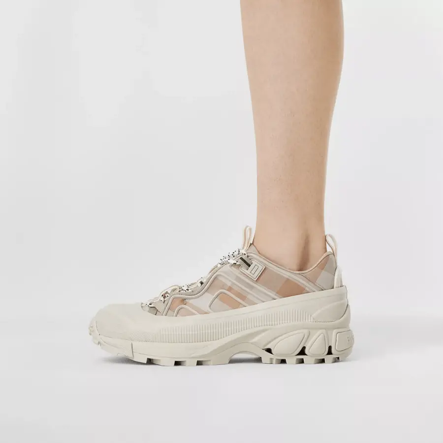 Alternative view of Giày Burberry Check Cotton Arthur Sneakers 'Soft Fawn'