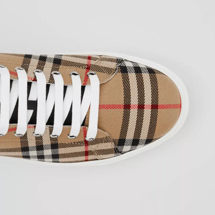Giày Burberry Vintage Check Leather Sneakers Beige P80381851 - Ảnh 4