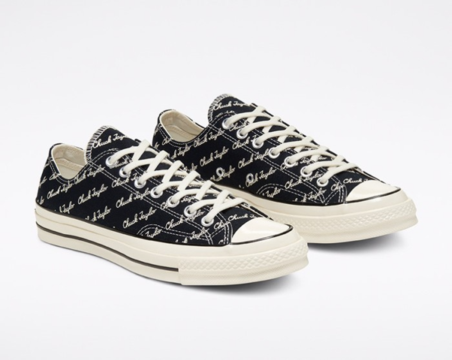 Giày Converse Chuck 70 Low 'Scripted Signature Print Black Egret' 167698C - Ảnh 5