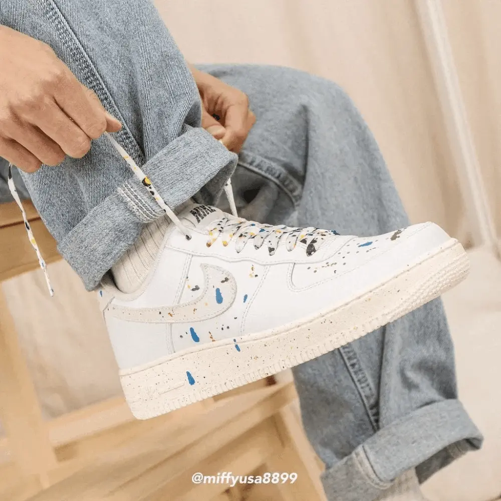 Giày Nike Air Force 1 LV8 3 GS 'Paint Splatter - White' DJ2598-100 - Ảnh 5