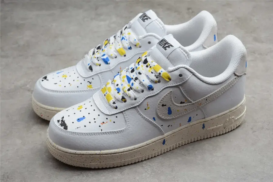 Giày Nike Air Force 1 LV8 3 GS 'Paint Splatter - White' DJ2598-100 - Ảnh 3