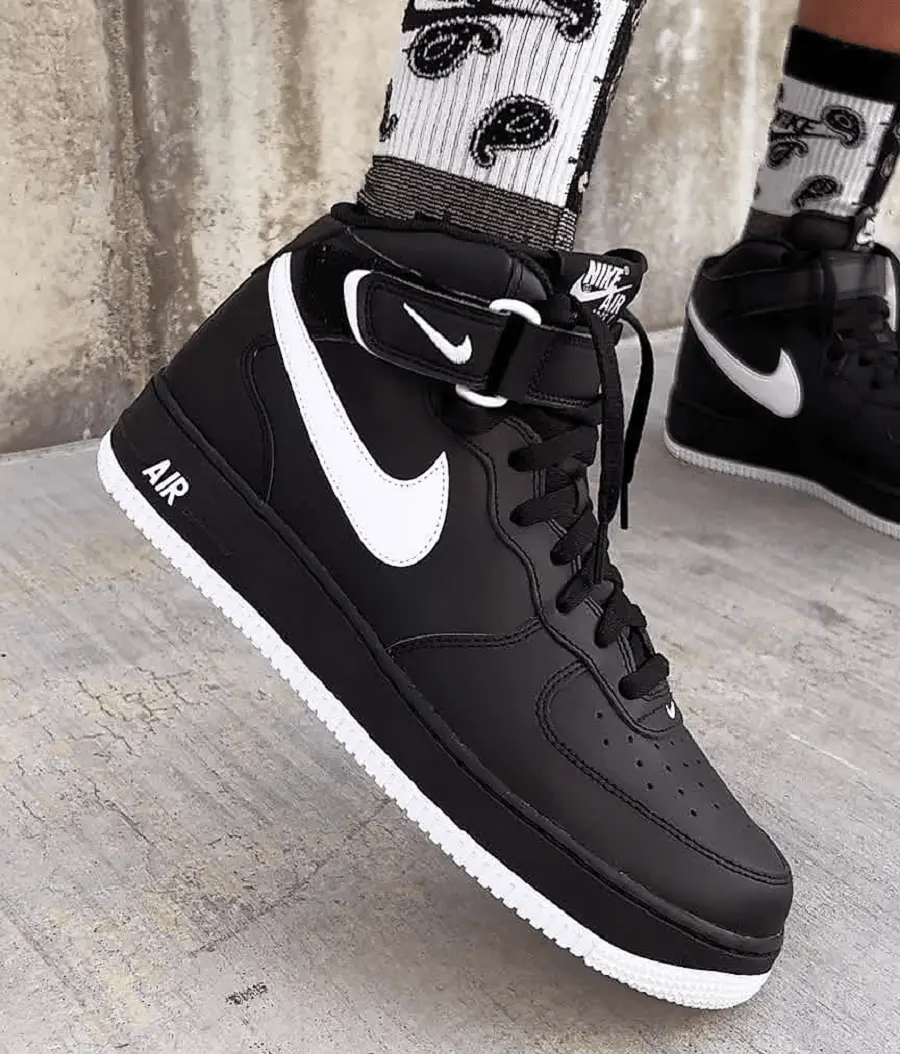 Alternative view of Giày Nike Air Force 1 Mid '07 Black White Sole DV0806-001