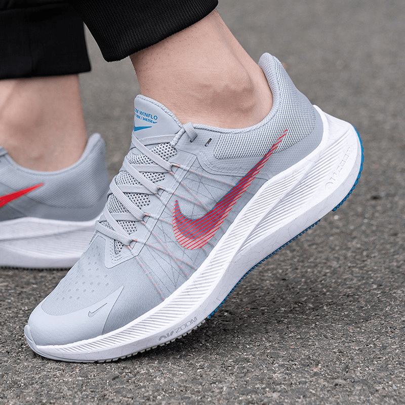 Giày Nike Winflo 8 'Wolf Grey Bright Crimson' CW3419-004 - Ảnh 4