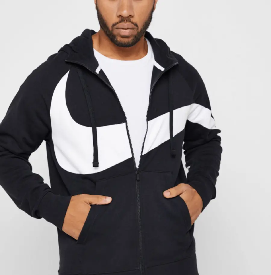 Áo Nike Sportswear Hoodie Black White AR3084-010 - Ảnh 3