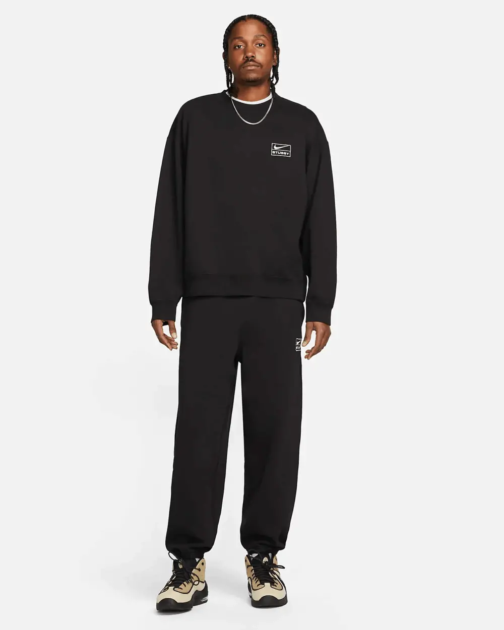 Áo Nike Fleece Crew x Stussy Sweater 'Black' DO5311-010 - Ảnh 3