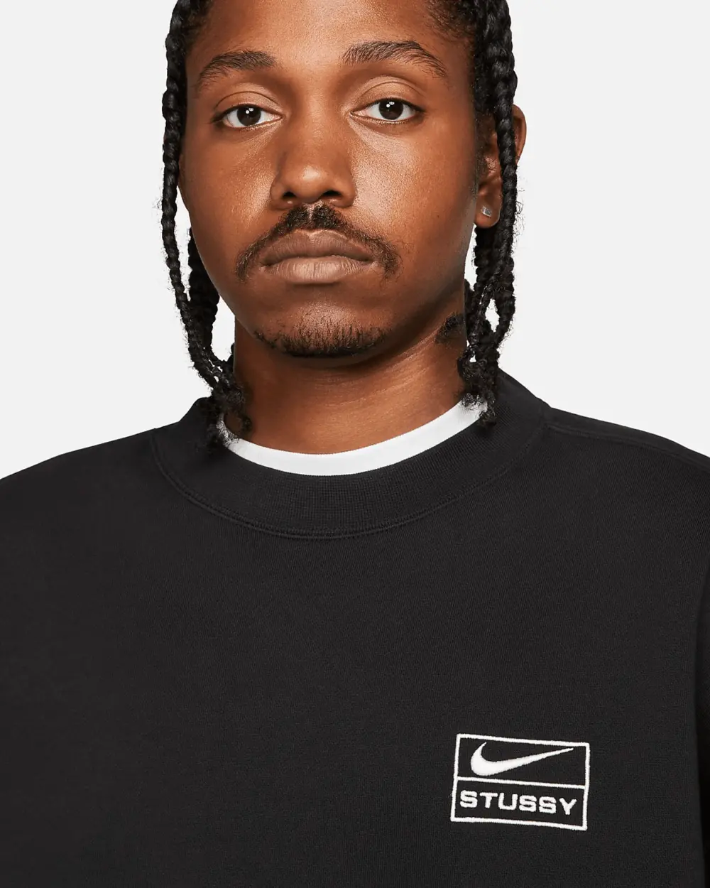 Áo Nike Fleece Crew x Stussy Sweater 'Black' DO5311-010 - Ảnh 5