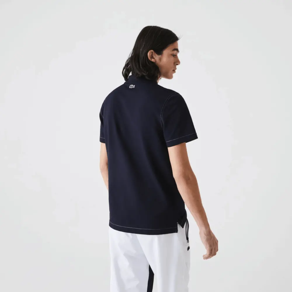 Áo Lacoste Men's Vintage Navy Polo Shirt YH0028-51G HDE - Ảnh 3
