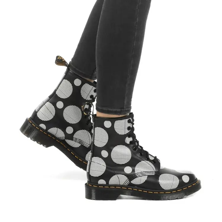 Giày Dr.Martens 1460 Women's Polka Dot Smooth 'Black White' 26876009 - Ảnh 4